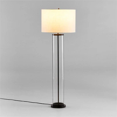 Promenade Black Floor Lamp with White Shade