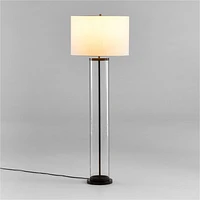 Promenade Black Floor Lamp with White Shade 62"