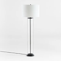 Promenade Black Floor Lamp with White Shade 62"