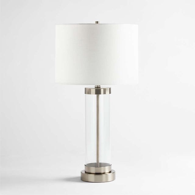 Promenade Small Pewter Table Lamp with USB Port