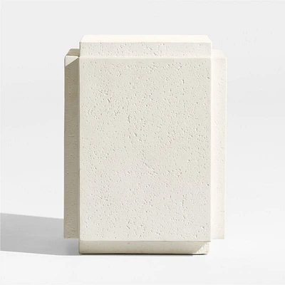 Puebla 16" Off-White Square Concrete Outdoor Side Table