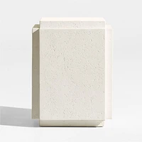 Puebla 16" Off-White Square Concrete Outdoor Side Table