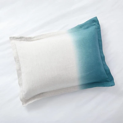 Pure Linen Dip-Dye Blue Standard Sham