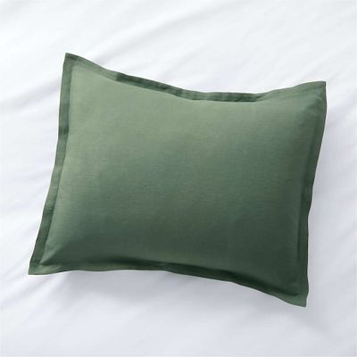 Pure Linen Solid Duck Green Standard Pillow Sham