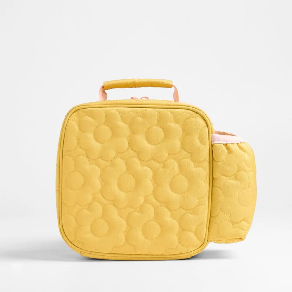 Quilted Yellow Flower Soft Insulated Kids Lunch Box