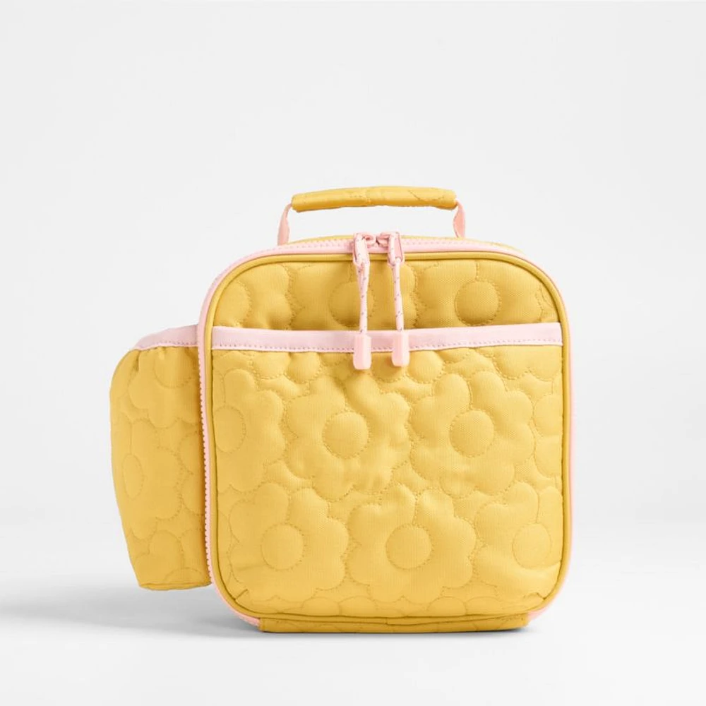 Quilted Yellow Flower Soft Insulated Kids Lunch Box