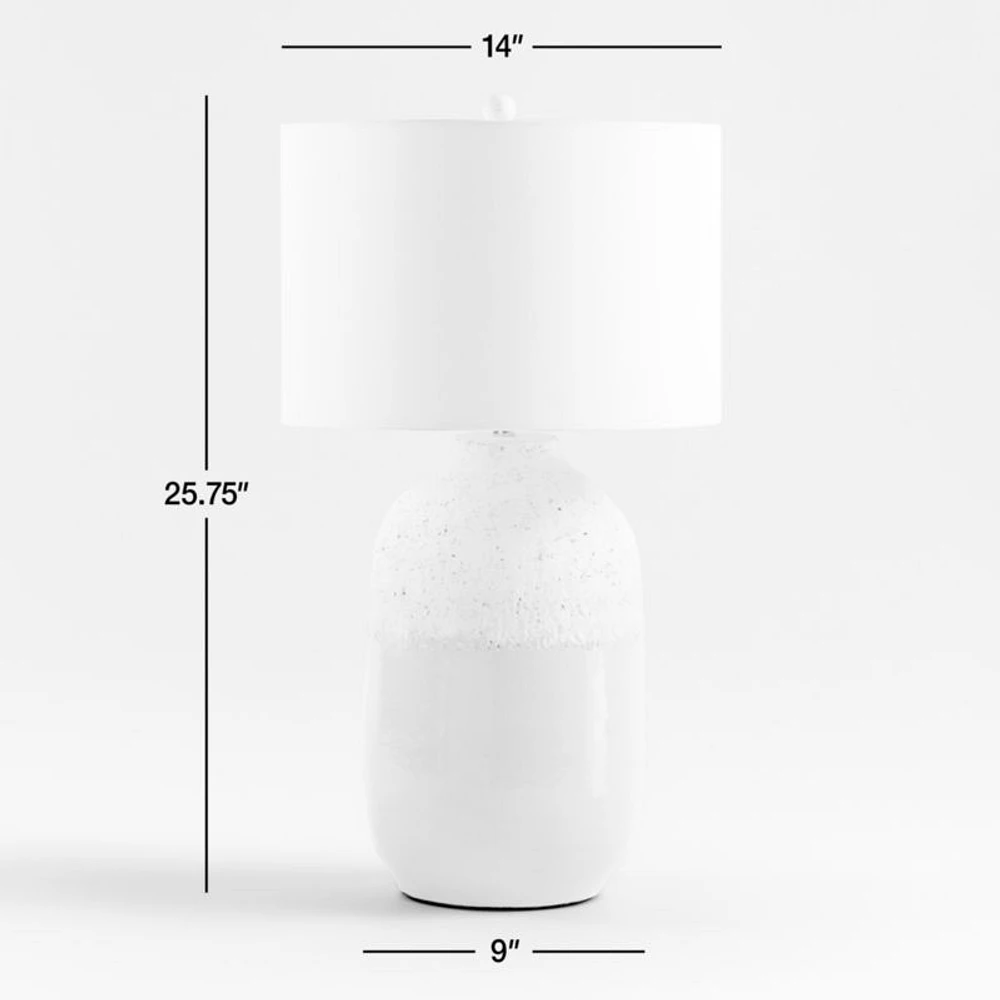 Quinn Large White Ceramic Table Lamp 25.75"