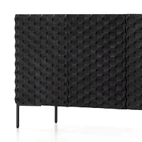 Raffael 49.5" Black Carved Wood Storage Media Console