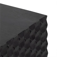 Raffael 49.5" Black Carved Wood Storage Media Console