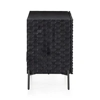 Raffael 49.5" Black Carved Wood Storage Media Console