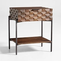 Raffael Carved Wood Nightstand