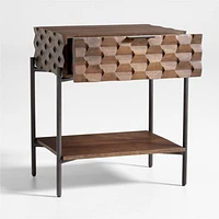 Raffael Carved Wood Nightstand