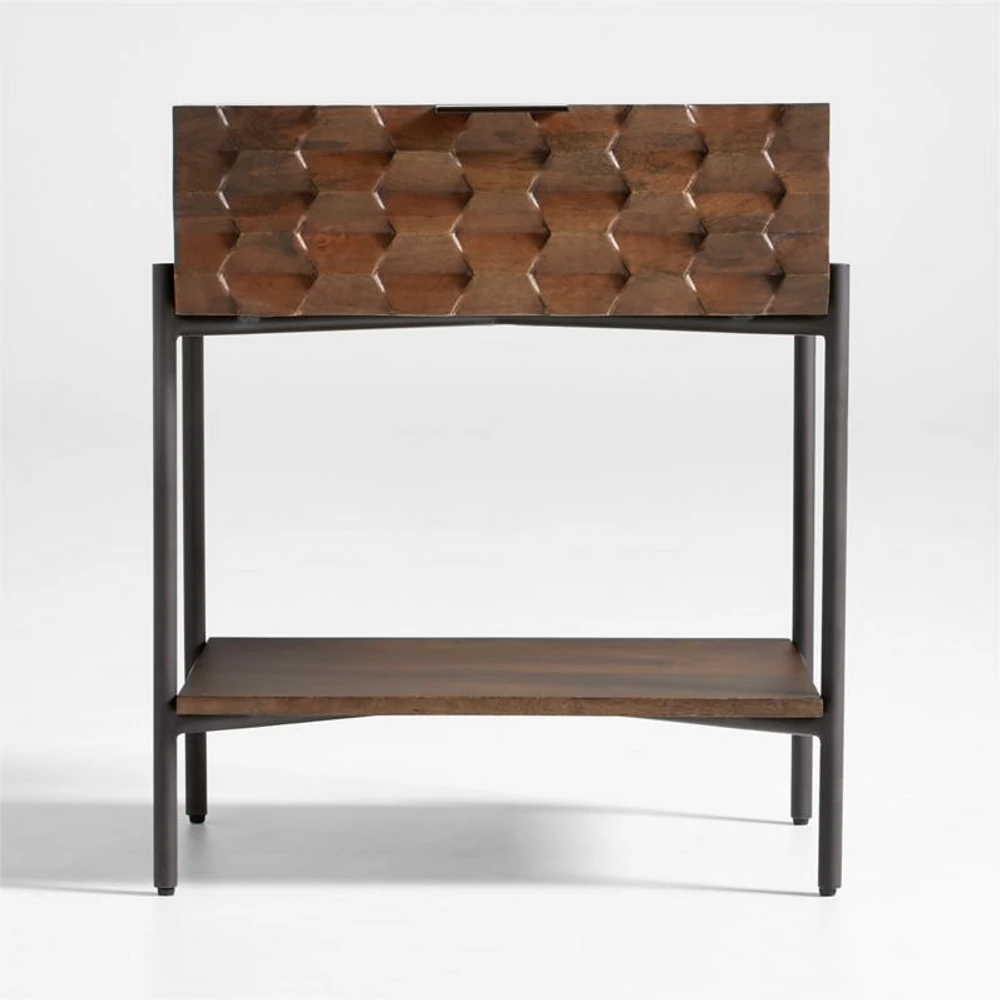 Raffael Carved Wood Nightstand