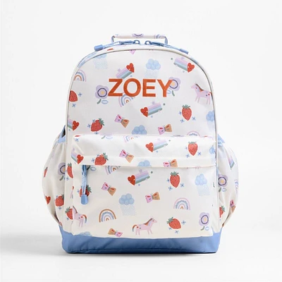 Rainbows and Unicorns Large Kids Backpack with Side Pockets
