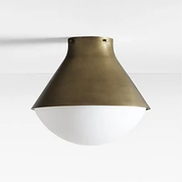 Rainier Brass Conical Flush Mount Light