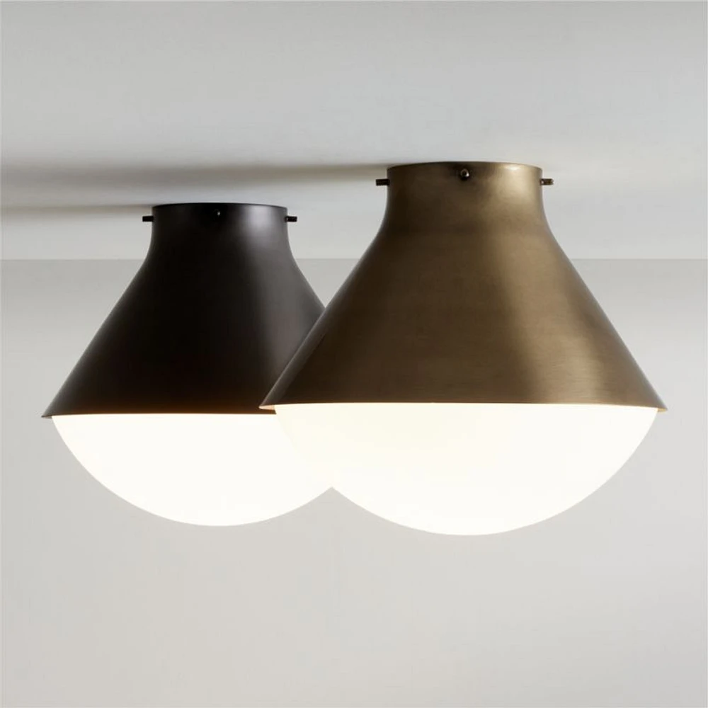 Rainier Brass Conical Flush Mount Light
