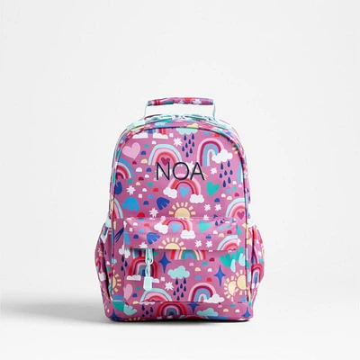 Rainy Rainbows Small Kids Backpack with Side Pockets