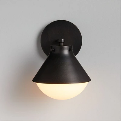 Rainier Black Conical Wall Sconce Light