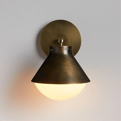 Rainier Brass Conical Wall Sconce Light