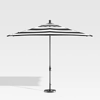 10' Rectangular Sunbrella ® Black Cabana Stripe Outdoor Patio Umbrella with Black Frame