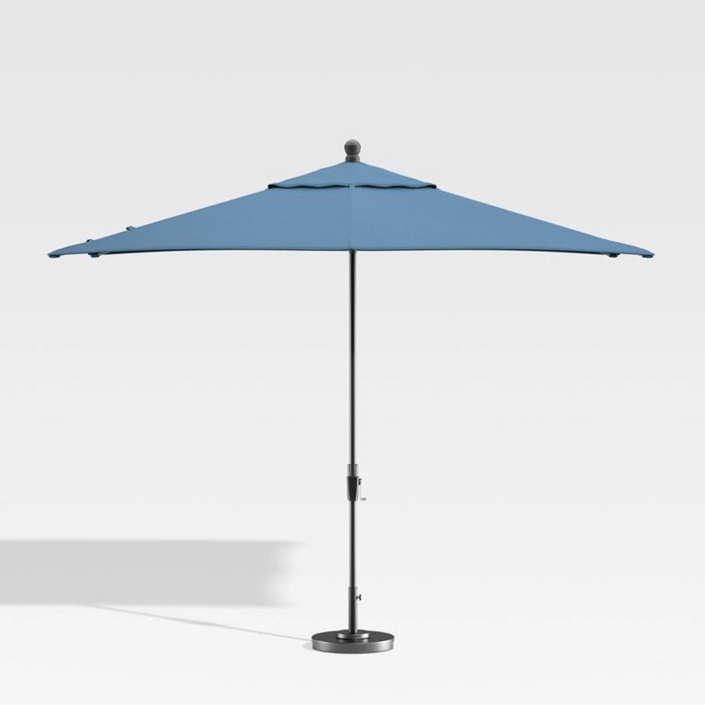 10' Rectangular Sunbrella ® Sapphire Outdoor Patio Umbrella with Black Frame