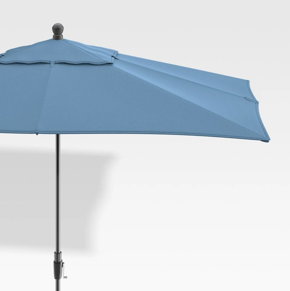 10' Rectangular Sunbrella ® Sapphire Outdoor Patio Umbrella with Black Frame