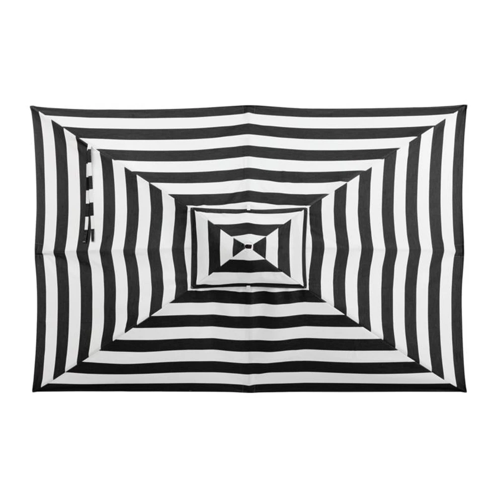 10' Rectangular Sunbrella ® Black Cabana Stripe Outdoor Patio Umbrella with Black Frame