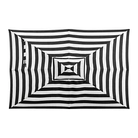 10' Rectangular Sunbrella ® Black Cabana Stripe Outdoor Patio Umbrella with Black Frame