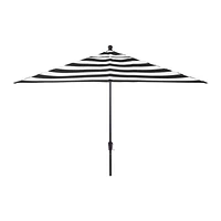 10' Rectangular Sunbrella ® Black Cabana Stripe Outdoor Patio Umbrella with Black Frame