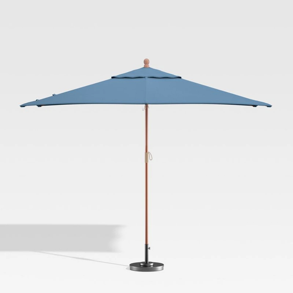 10' Rectangular Sunbrella ® Sapphire Outdoor Patio Umbrella with Eucalyptus Frame