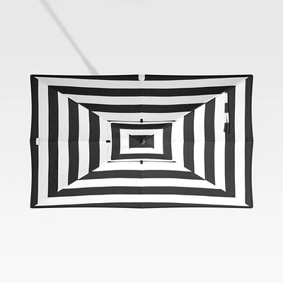 10' Rectangular Sunbrella ® Black Cabana Stripe Outdoor Patio Umbrella Canopy