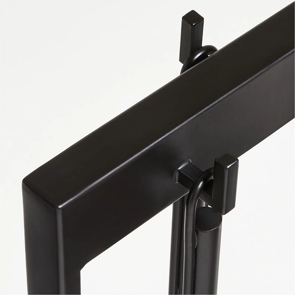 Black Rectangular Frame Fireplace Tools