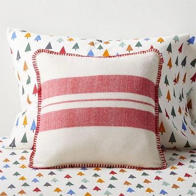Red and White Striped Kids Throw Pillow