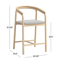 Redonda Wood Upholstered Counter Stool