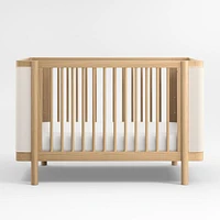 Redondo Upholstered Wood Baby Crib with Toddler Bed Rail