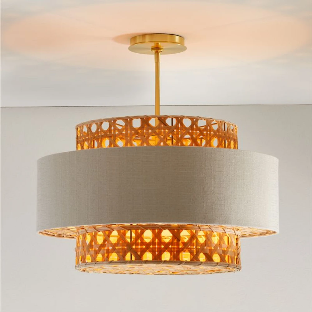 Reese Cane 22" Kids Semi-Flush Mount Ceiling Light