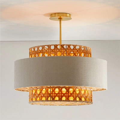 Reese Cane 22" Kids Semi-Flush Mount Ceiling Light