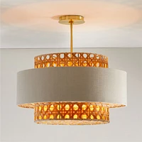 Reese Cane 22" Kids Semi-Flush Mount Ceiling Light