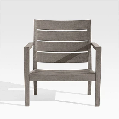 Regatta Grey Wash Teak Wood Outdoor Lounge Chair