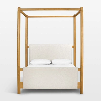 Reina Light Oak Wood Canopy King Bed