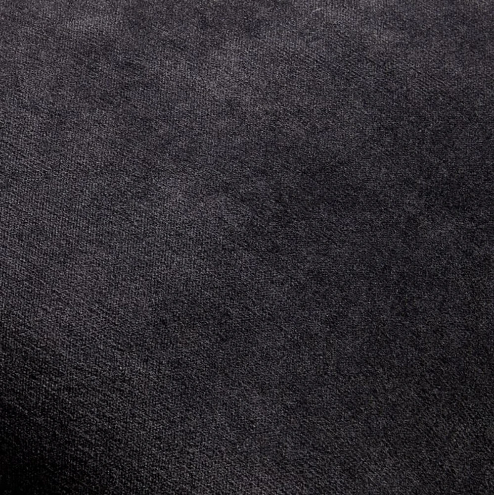 Relaxed Washed Organic Cotton Velvet 20x20 Ink Black Throw Pillow Cover