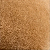 Relaxed Washed Organic Cotton Velvet 20x20 Cognac Throw Pillow Cover