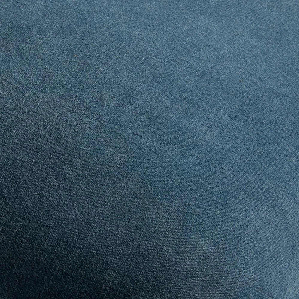 Relaxed Washed Organic Cotton Velvet 20x20 Teal Blue Throw Pillow Cover