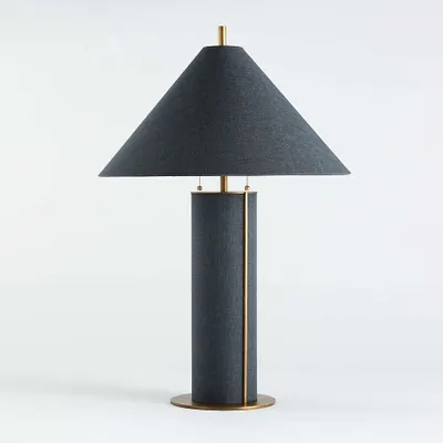 Remi Blue Linen Table Lamp