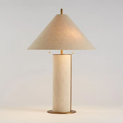 Remi Natural Linen Table Lamp 31.75"