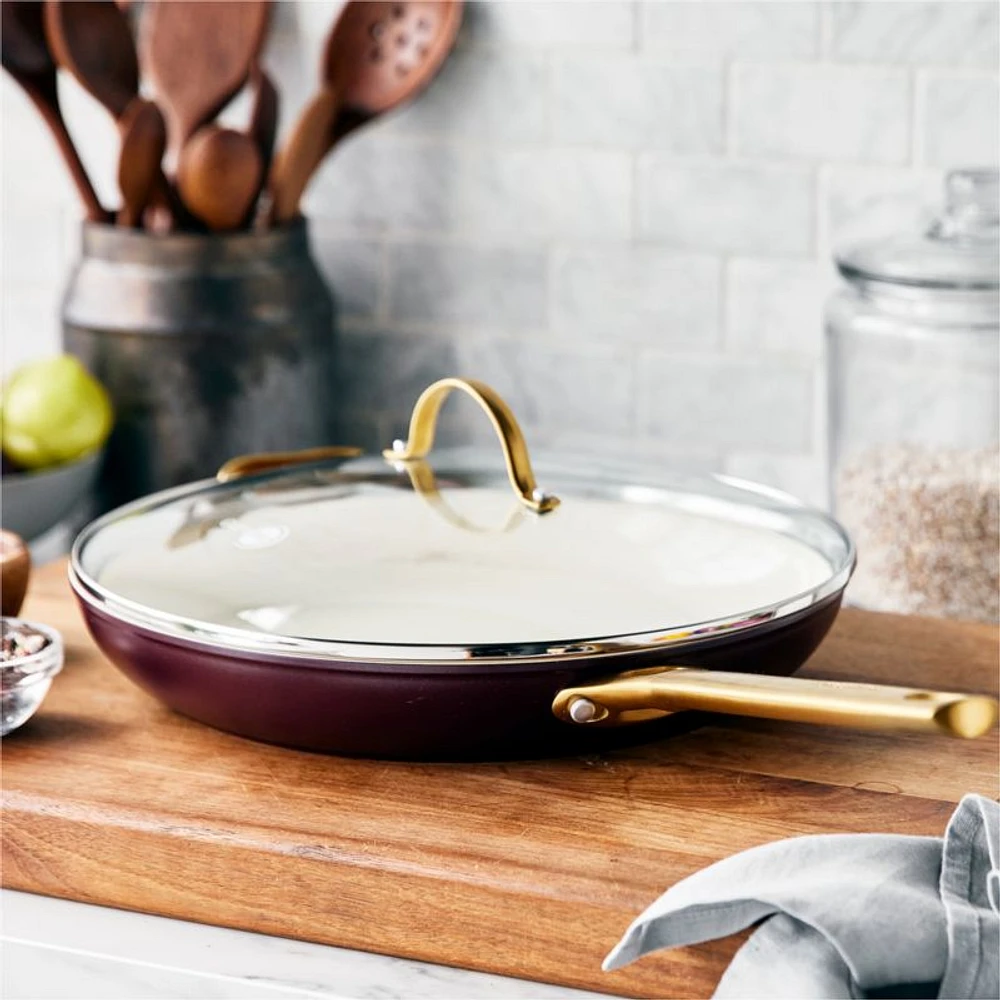 GreenPan ™ Reserve Merlot 12" Ceramic Non-Stick Frying Pan with Lid