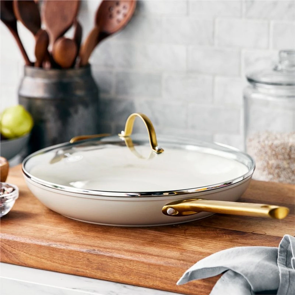 GreenPan ™ Reserve Taupe 12" Ceramic Non-Stick Frying Pan with Lid