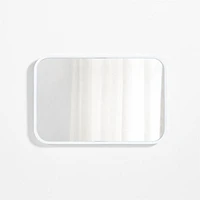 Finn White Wood Rectangle Wall Mirror