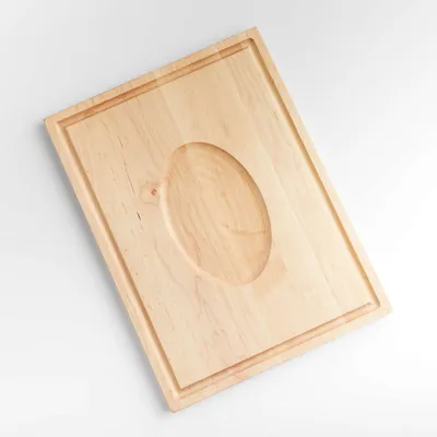 Crate & Barrel Reversible Maple Cutting Board with Meat Rest 24"x18"