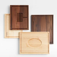 Crate & Barrel Reversible Walnut Cutting Board with Meat Rest 24"x18"